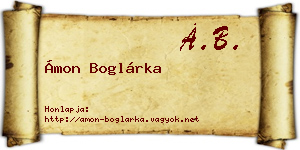 Ámon Boglárka névjegykártya