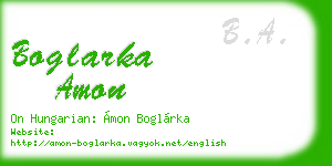 boglarka amon business card