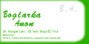 boglarka amon business card